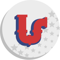 The logo features a red and blue interlocking "U" and "S" with stars softly gleaming in the background, all set against a circular Astar-gray surface.